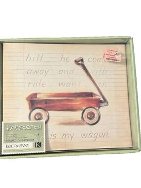 K&C Company 'Hopscotch' Scrapbook Kit - Green Frame with Red Wagon Artwork